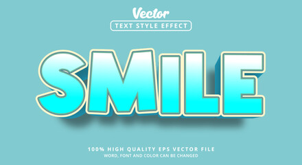 Editable text effect, Smile text with colorful style and layered style