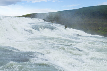 Gullfoss falls in summer season view, Iceland