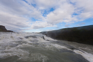 Gullfoss falls in summer season view, Iceland