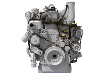 V8 Engine 3D rendering on white background