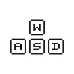 Gamer pixel art illustration, wasd keys