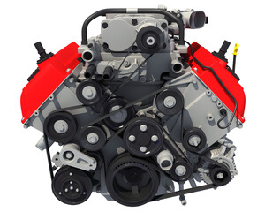 V8 Engine 3D rendering on white background
