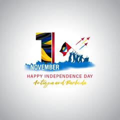 Vector illustration of Antigua and Barbuda independence day banner