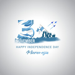 Vector illustration of happy Micronesia independence day banner