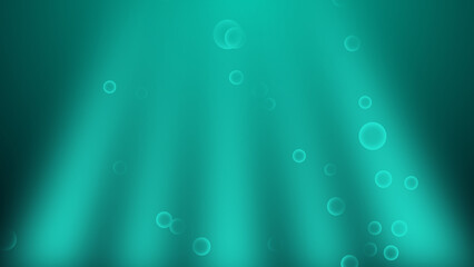 Naklejka na ściany i meble Air bubbles underwater, water bubbles. Computer generated loop-able underwater bubbles background.