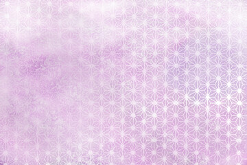 麻の葉模様_パープル背景素材