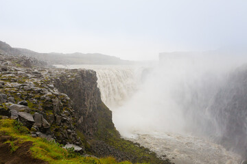 Dettifoss waterfalls in summer season view, Iceland