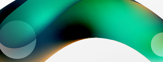 Fluid abstract background, round shapes and circle flowing design for wallpaper, banner, background or landing