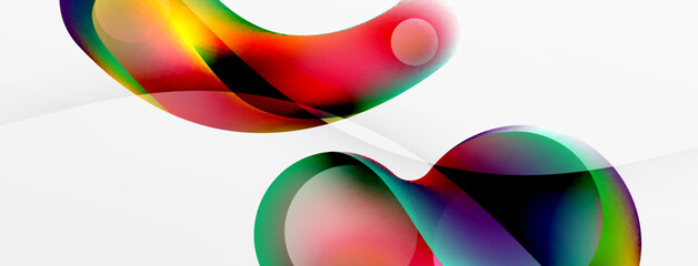 Fluid abstract background. Liquid color gradients composition. Round shapes and circle flowing design for wallpaper, banner, background or landing