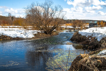 Fototapeta na wymiar river in winter