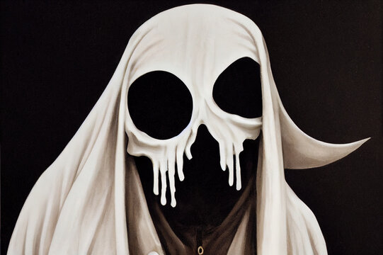 Grim reaper showing hush sign. High quality Illustration