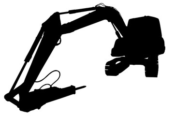 mechanical digger isolated