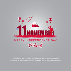 Vector illustration of happy Poland independence day banner