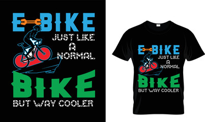 E-Bike just like a normal bike..T-shirt design template