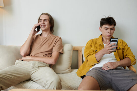 Young Resting on Counch at Home