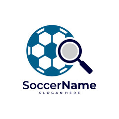 Obraz premium Find Soccer logo template, Football Find logo design vector