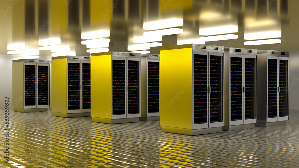 Aufkleber server room. server data center. backup, mining, hosting, mainframe, farm and computer rack with sto