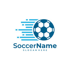 Obraz premium Fast Soccer logo template, Football Fast logo design vector
