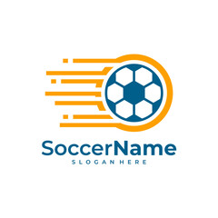 Obraz premium Fast Soccer logo template, Football Fast logo design vector