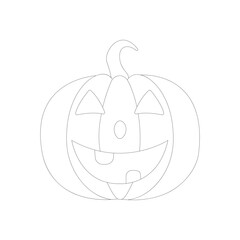 Vector illustration of Halloween Pumpkin isolated on white background. for home décor such as posters, wall art, tote bag, t-shirt print.