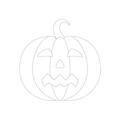 Vector illustration of Halloween Pumpkin isolated on white background. for home décor such as posters, wall art, tote bag, t-shirt print.