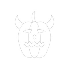 Vector illustration of Halloween Pumpkin isolated on white background. for home décor such as posters, wall art, tote bag, t-shirt print.