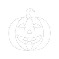  Halloween pumpkin head isolated on white background.