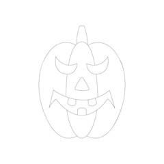 Vector illustration of Halloween Pumpkin isolated on white background. for home décor such as posters, wall art, tote bag, t-shirt print.