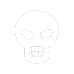 Human skull head, Emotions cartoon skull on a white background - Skull with smile Vector illustration.