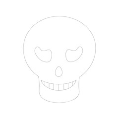 Monochrome skull tattoo. Vector illustration on white background. vector illustration. Halloween Skull vector Perfect for coloring book, textiles, icon, web, painting, children's books.