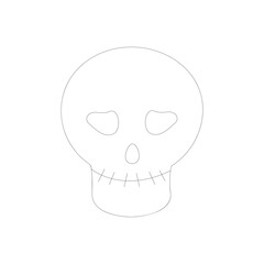 The skull. Can be used as a sketch of a tattoo Halloween Vector isolated on white. illustration. Halloween Skull vector Perfect for coloring book, textiles, icon, web, painting, children's books. 