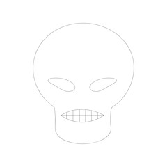 Monochrome skull tattoo. Vector illustration on white background. vector illustration. Halloween Skull vector Perfect for coloring book, textiles, icon, web, painting, children's books