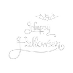 Happy Halloween Text Banner, Vector. Happy Halloween with bat isolated on white background. Happy Halloween. illustration vector.
