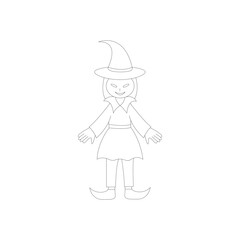 Halloween witch character. scary witch vector isolated on white background. vector illustration. 