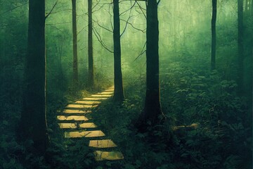 Fototapeta premium way in deep forest