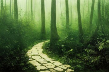 Obraz premium way in deep forest