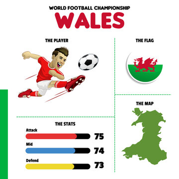 Vector object set of Wales football team
