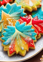 Thanksgiving frosted sugar cookies
