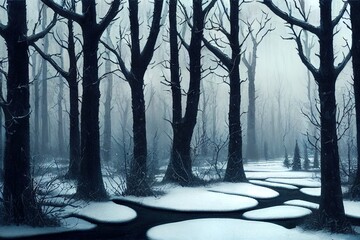 dark winter forest