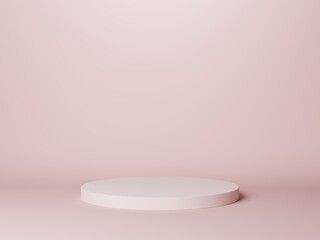 Podium Pink. Soft pink. 3D rendering.