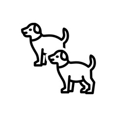 Black line icon for dogs