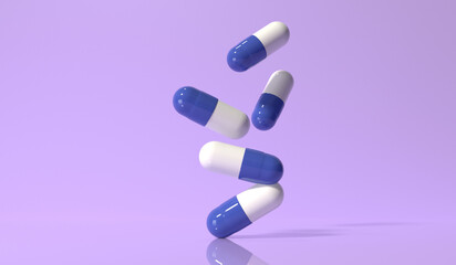 Pharmaceutical medicine capsules - Healthcare theme - 3D