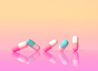 Pharmaceutical medicine capsules - Healthcare theme - 3D