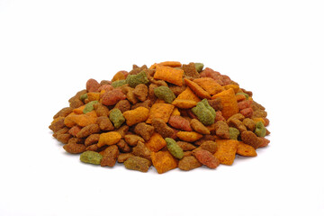 Pet food isolated on white background