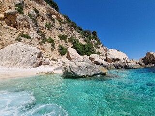 Fototapeta premium beautiful coastline with lonesome sandy beaches at gulf of orosei, sardegna