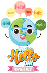 World hello day banner design
