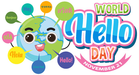 World hello day banner design
