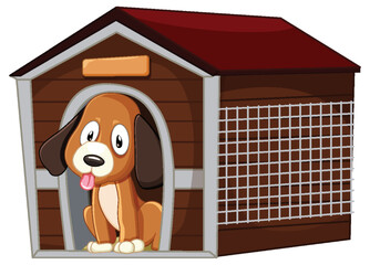 Dog in a house cartoon style