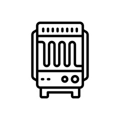 Black line icon for heater
