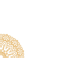 Golden mandala ornament corner border